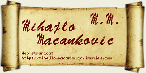Mihajlo Macanković vizit kartica